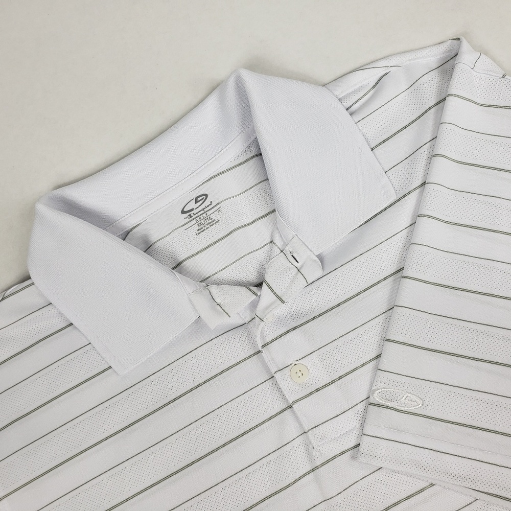 Champion White Striped XXL Polo